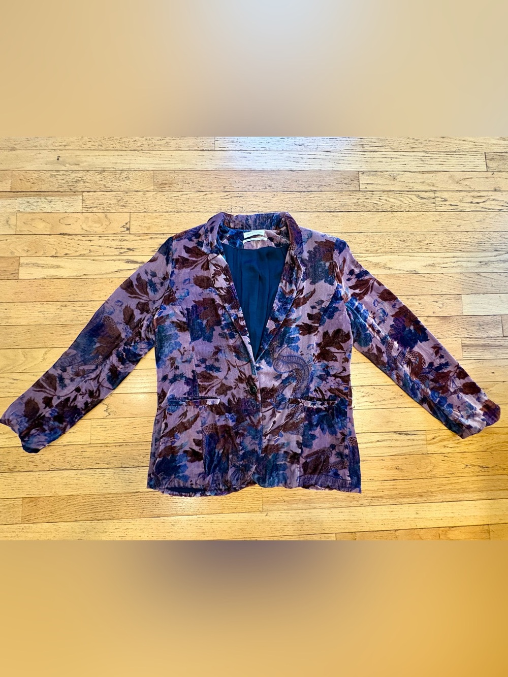 Urban Outfitters Floral Velvet Blazer